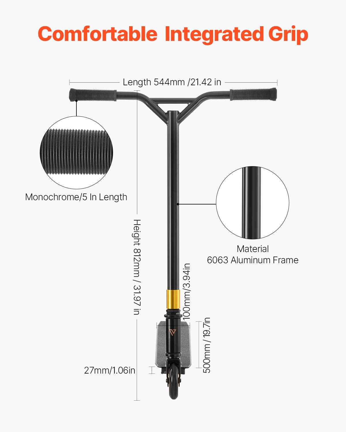 VEVOR Stunt Scooter, Complete Trick Scooter for Kids Ages 11-13, Teens, Boys and Girls, Freestyle Street Rider for Intermediate and Beginners, Lightweight Aluminium Deck – Bild 3