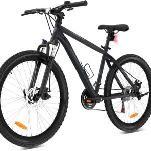 EVERCROSS EM3 Mountain Bike for Adults Women and Men, 26 Inch Bike, 21-Speed Gear System, Aluminium Frame with Suspension Fork, All-Terrain Bike with Disc Brakes, 150 kg Load Capacity