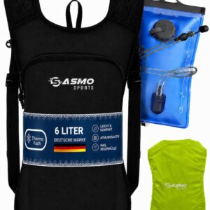 SASMO® Bicycle Backpack & Ski Backpack 6L / 8L / 10+3L / 14+3L / 20L with Thermal Compartment, Helmet Net & Rain Cover Ultralight MTB Backpack Men & Women Small Bicycle Backpack Men & Women
