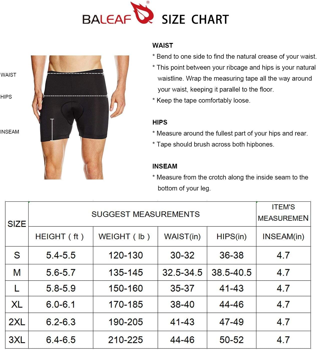 baleaf Cycling Shorts Men's Cycling Underwear Padded Cycling Shorts Padded Cycling Shorts Cycling Shorts Cycling Underwear Cycling Clothing – Bild 2