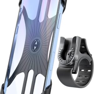 Mobile Phone Holder Bicycle, Removable 360° Adjustable Bicycle Mobile Phone Holder, Universal Motorcycle Mobile Phone Holder for iPhone 13 12 Pro Max Mini, Samsung, Huawei, 4.0 – 7.0 Inch Smartphone