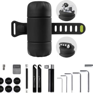 BONE Portable 14-in-1 Bicycle Repair Tool Set for Road Bike & Bicycle Maintenance, with Tyre Pump, Wrench Set, Bicycle Accessories, Emergency Bike Repair Bag (14-in-1)