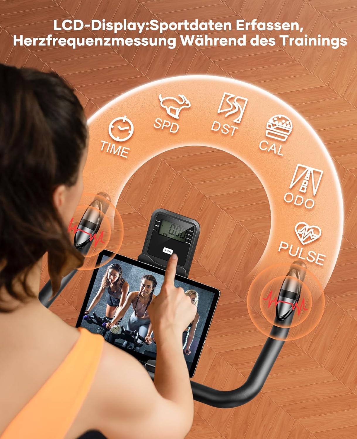 2026 Toputure Heimtrainer Fahrrad mit APP, 0-100% Magnetwiderstand Ergometer, 15KG Schwungrad, Bis 160KG, Hometrainer Indoor Bike mit LCD, Tablet-Halter, Getränkehalter, Ultraleise – Bild 6