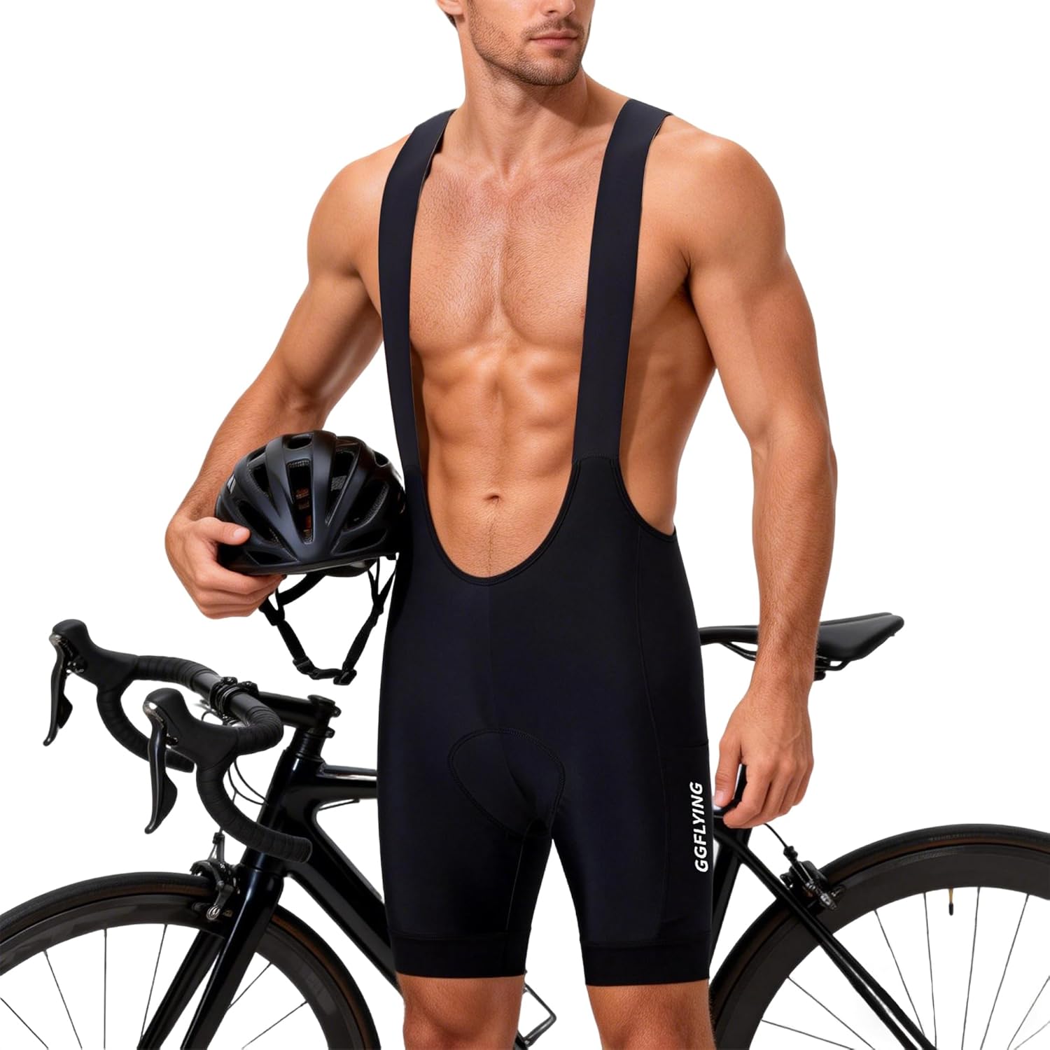 Bib Shorts Men's 5D Padded Cycling Shorts Road Bike Trousers Quick-Drying Breathable Cycling Shorts with 3 Pockets – Bild 2