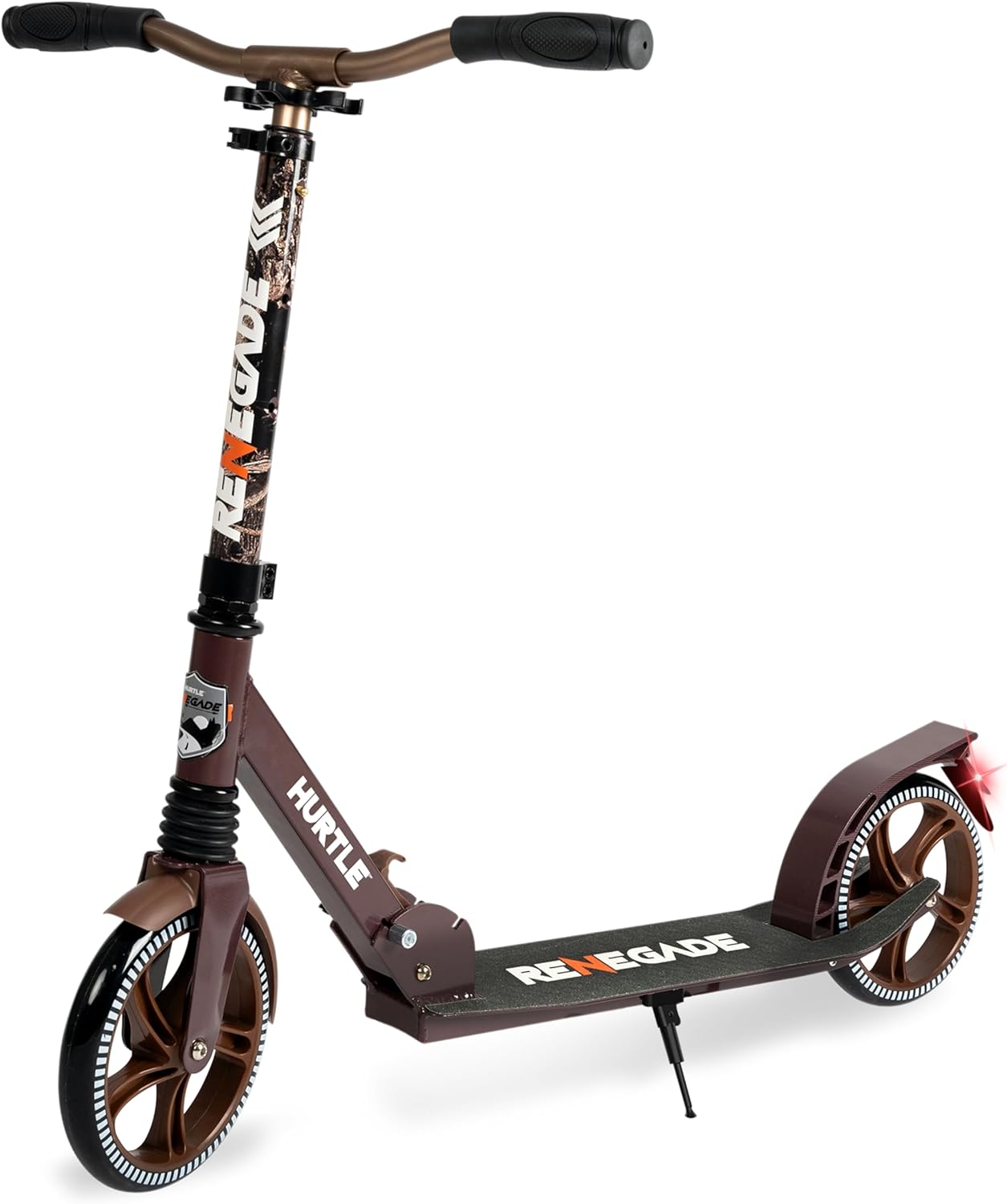 Hurtle Scooter - Scooter for Teenagers - Kick Scooter - 2 Wheel Scooter with Adjustable T-Bar Handlebar - Foldable Adult Kick Scooter with Alloy Non-Slip Deck