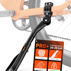 HENMI Bicycle Stand 24-29 Inches, Height Adjustable and Universal Side Stand, Durable Bike Stand Made of Aluminium Alloy