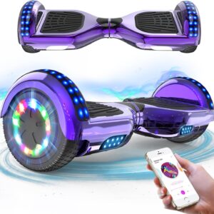 RCB Hoverboards 6.5 Inch Skateboard Children and Teenagers Hoverboards with Bluetooth – LED Light Segway with Powerful Motor Gift for Children