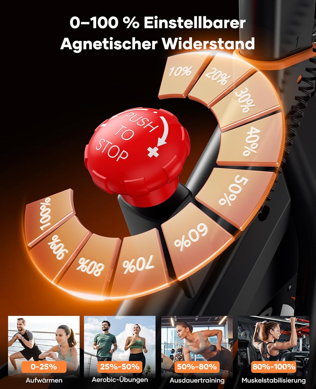 2026 Toputure Heimtrainer Fahrrad mit APP, 0-100% Magnetwiderstand Ergometer, 15KG Schwungrad, Bis 160KG, Hometrainer Indoor Bike mit LCD, Tablet-Halter, Getränkehalter, Ultraleise – Bild 4