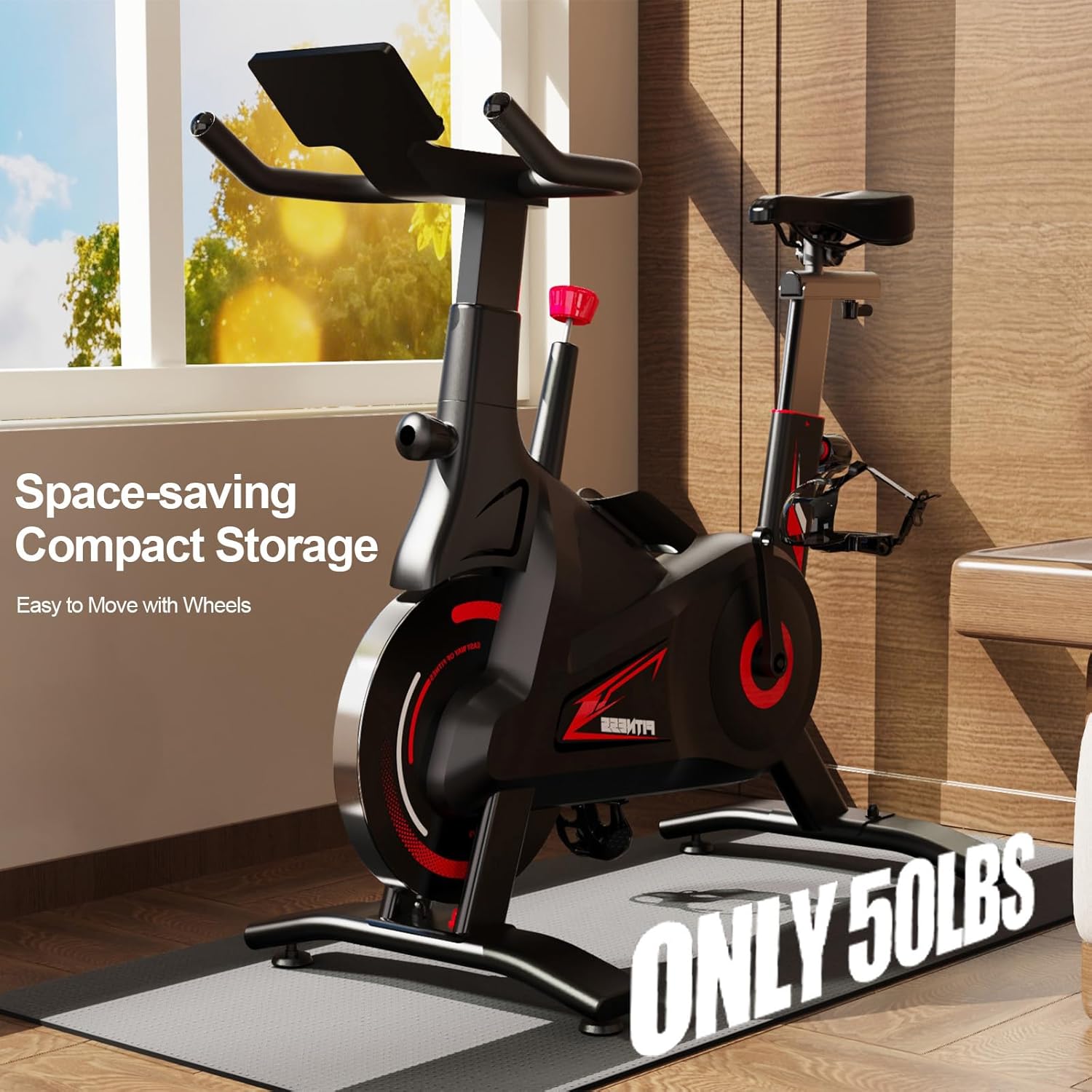 Bluearth Heimtrainer Fahrrad mit Magnetischem Widerstand, Hometrainer Fahrrad mit Smart App, Leise & Bequem Indoor Spinning Bike mit Immersivem Erlebnis und Live-Kursen, Max. 150KG – Bild 7