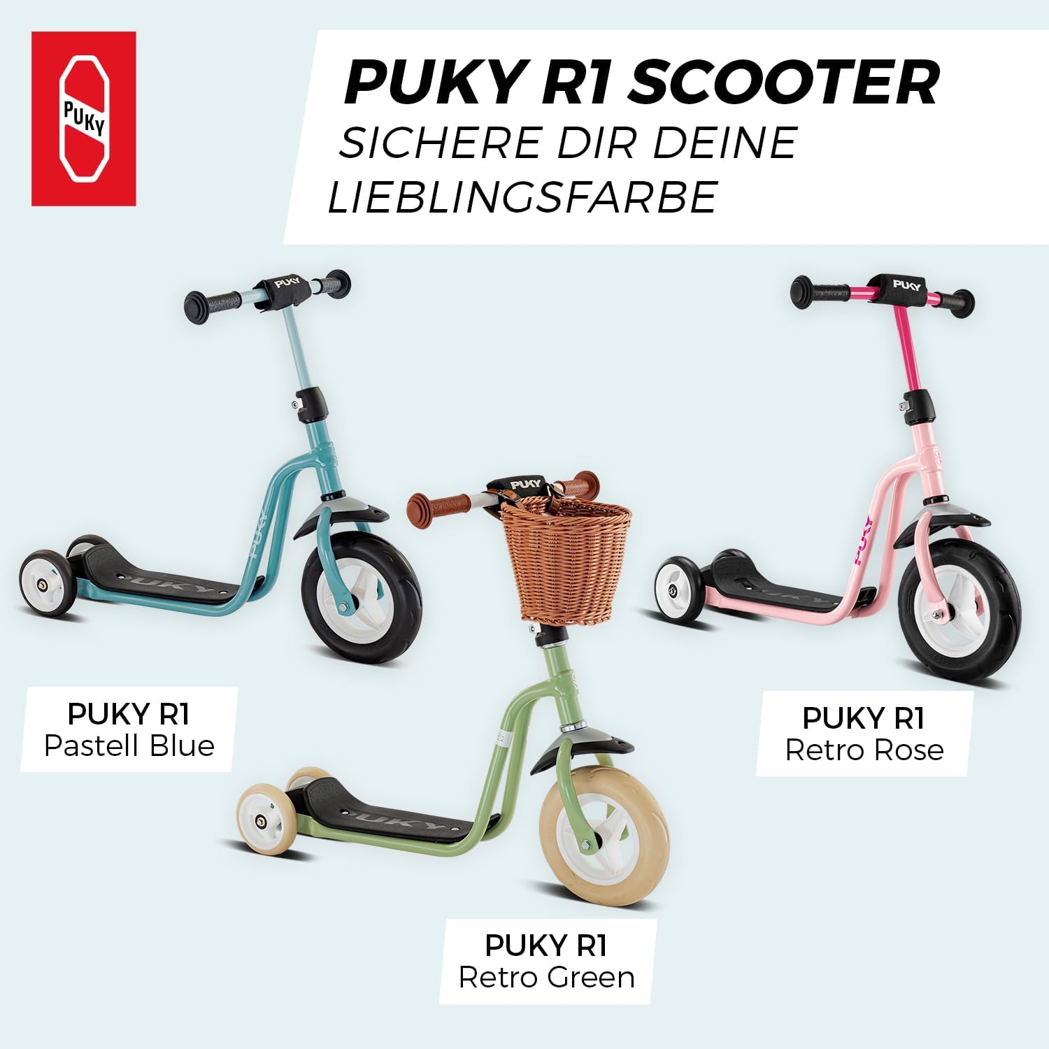 PUKY R 1 Classic Scooter, Safe Scooter for Children from 2 Years, Non-Slip Running Board, Height-Adjustable Handlebars, Top Bicycle Alternative – Bild 8