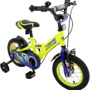Actionbikes Turbo Children’s Bicycle, 12 16 Inch V-Brake Brakes, Bicycle for Children from 2-7 Years, Mudguard for Girls and Boys, Bicycles, Children’s Bike, Bike