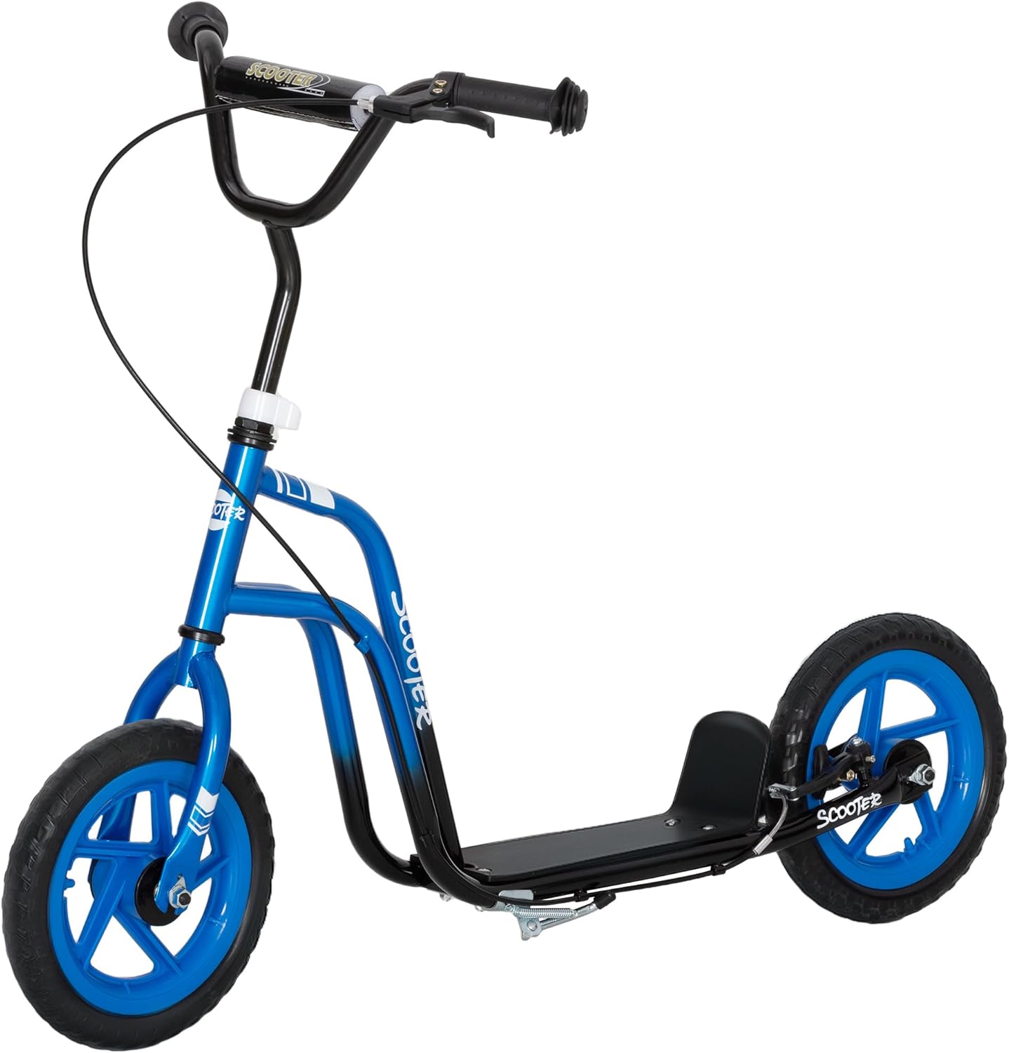 AIYAPLAY Children's Scooter Kick Scooter with Adjustable Handlebar, Large Wheels and Handbrake 12 Inch City Scooter for 5-12 Years Boys and Girls