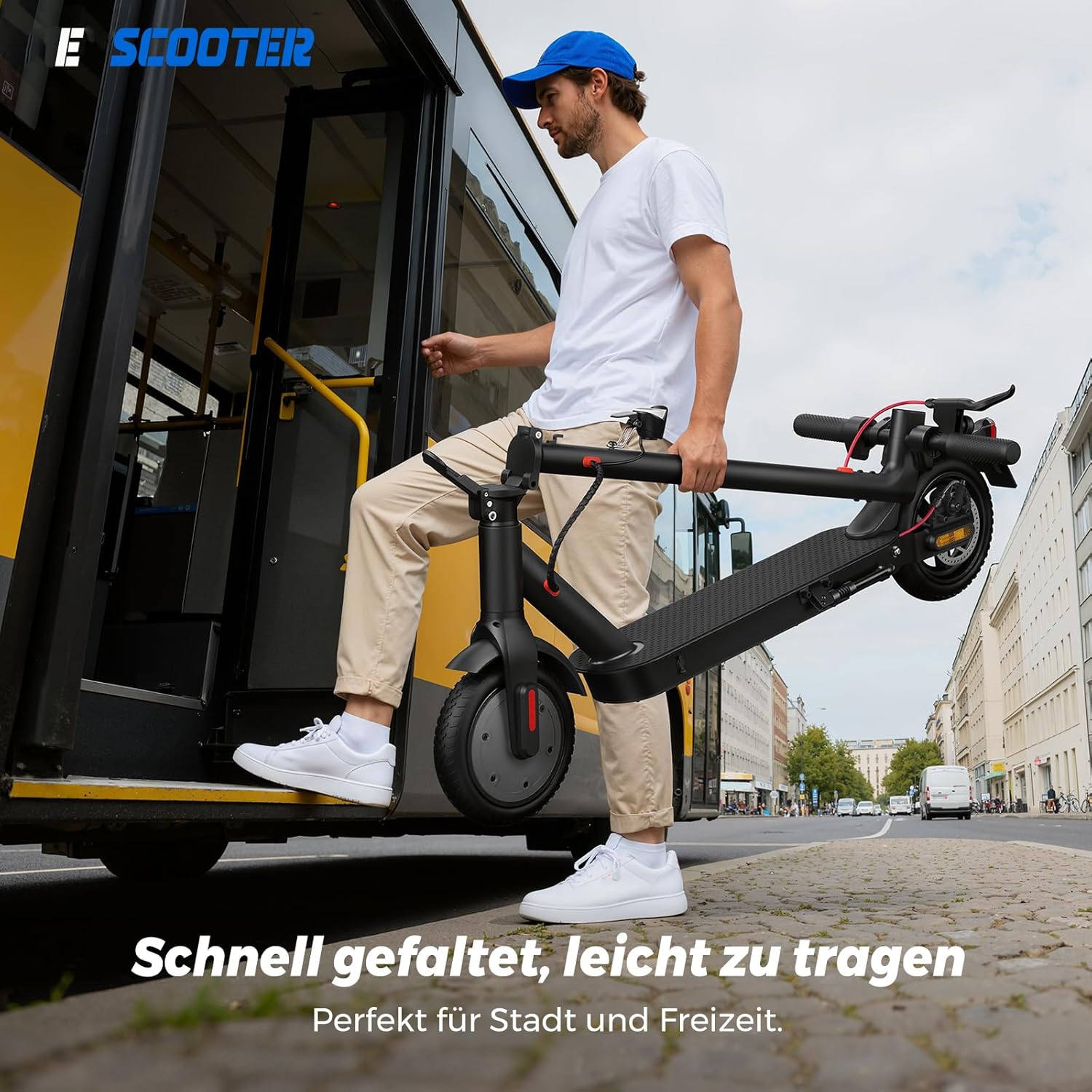 E Scooter mit Straßenzulassung mit Max 70/30KM Reichweite,10/8.5 Zoll Elektroroller mit Komfortable Stoßdämpfer,Faltbarer E Roller Belastung Doppelbremse LED-Licht,APP-Verbindung – Bild 3