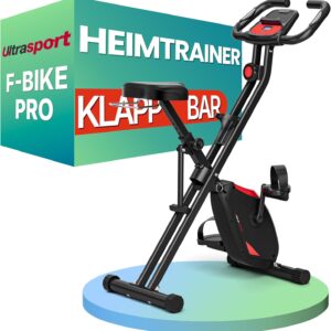 Ultrasport F-Bike Pro Folding Exercise Bike I Home Trainer Bicycle Foldable up to 150 kg with Comfort Saddle, 16 Levels, App Function, Extra Quiet I Ergometer Exercise Bike, Fitness Bikes