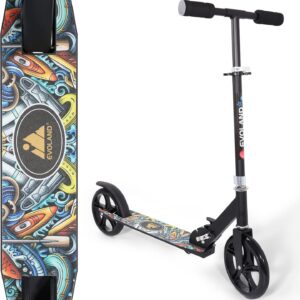 Children’s Scooter, Foldable Children’s Scooter for Children from 5 Years, Height Adjustable, Graffiti Pattern up to 100 kg