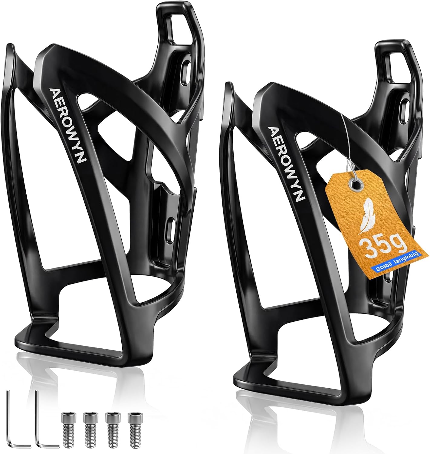 Bottle Holder Bicycle Drink Holder Bicycle Accessories 35G Lightweight PC Water Bottle Holder Bicycle (Pack of 2) for 6.5-8 cm Water Bottles for MTB Road Bike Includes Screws and Mounting Tool