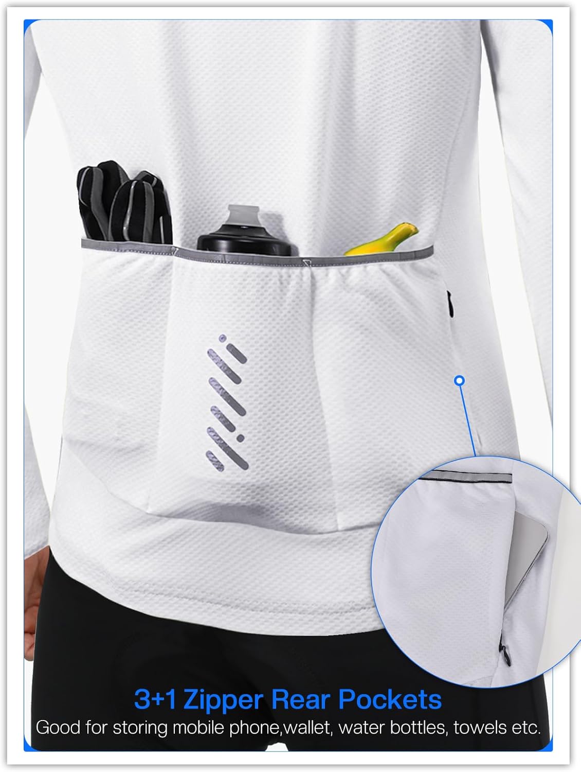 BERGRISAR Men's Cycling Jersey Long Sleeve for Spring Autumn Road Bike MTB Mountain Bike Jerseys – Bild 5