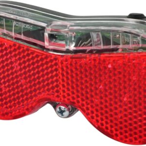 Fischer Battery LED Rear Light for Pannier Rack with Integrated Reflector, Orange