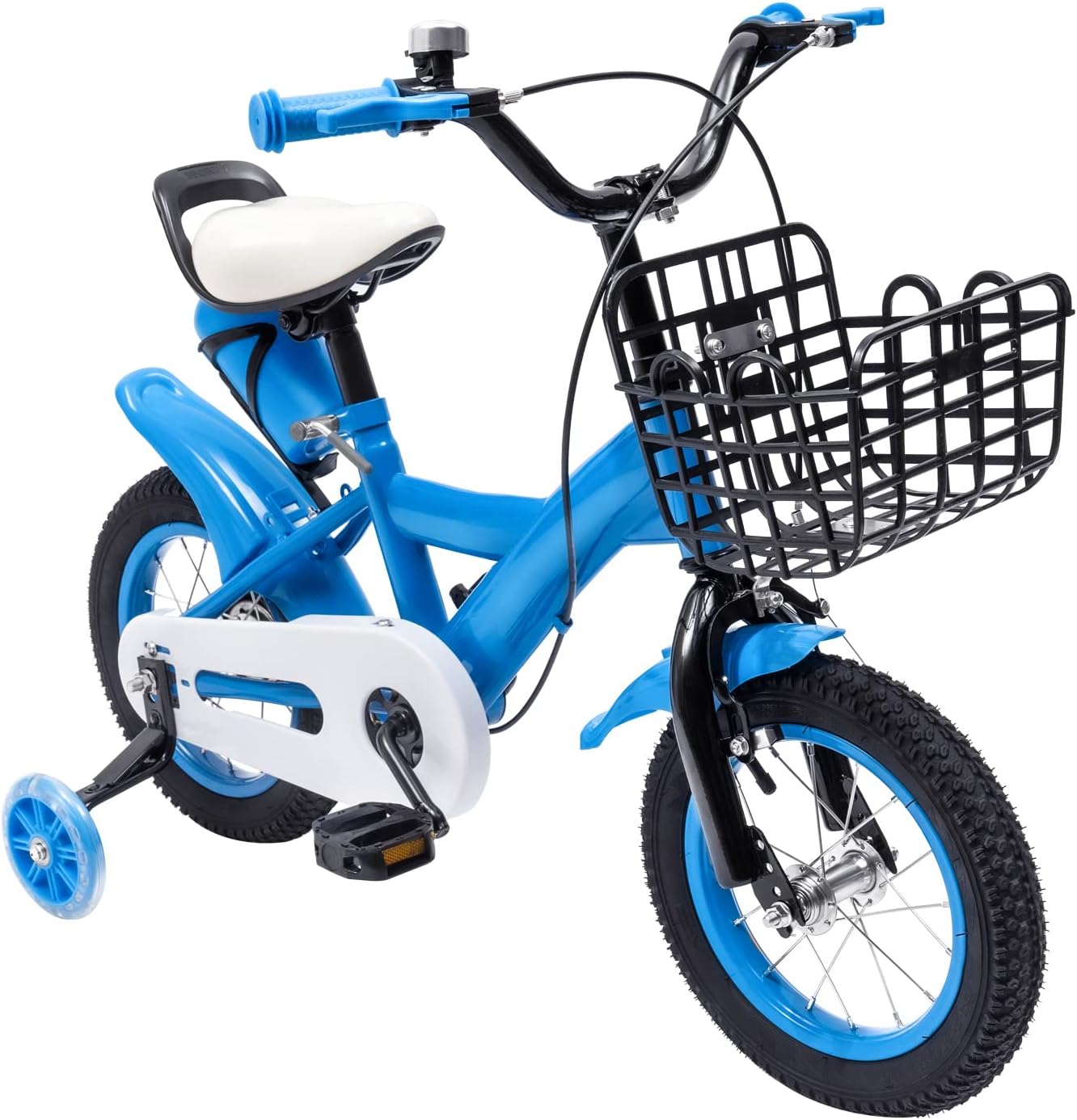 12 Inch Children's Bike, Unisex Children's Play Bike, Steering Wheel and Saddle, Height Adjustable, Children's Bicycle for 3-6 Years, Children's Training Bikes
