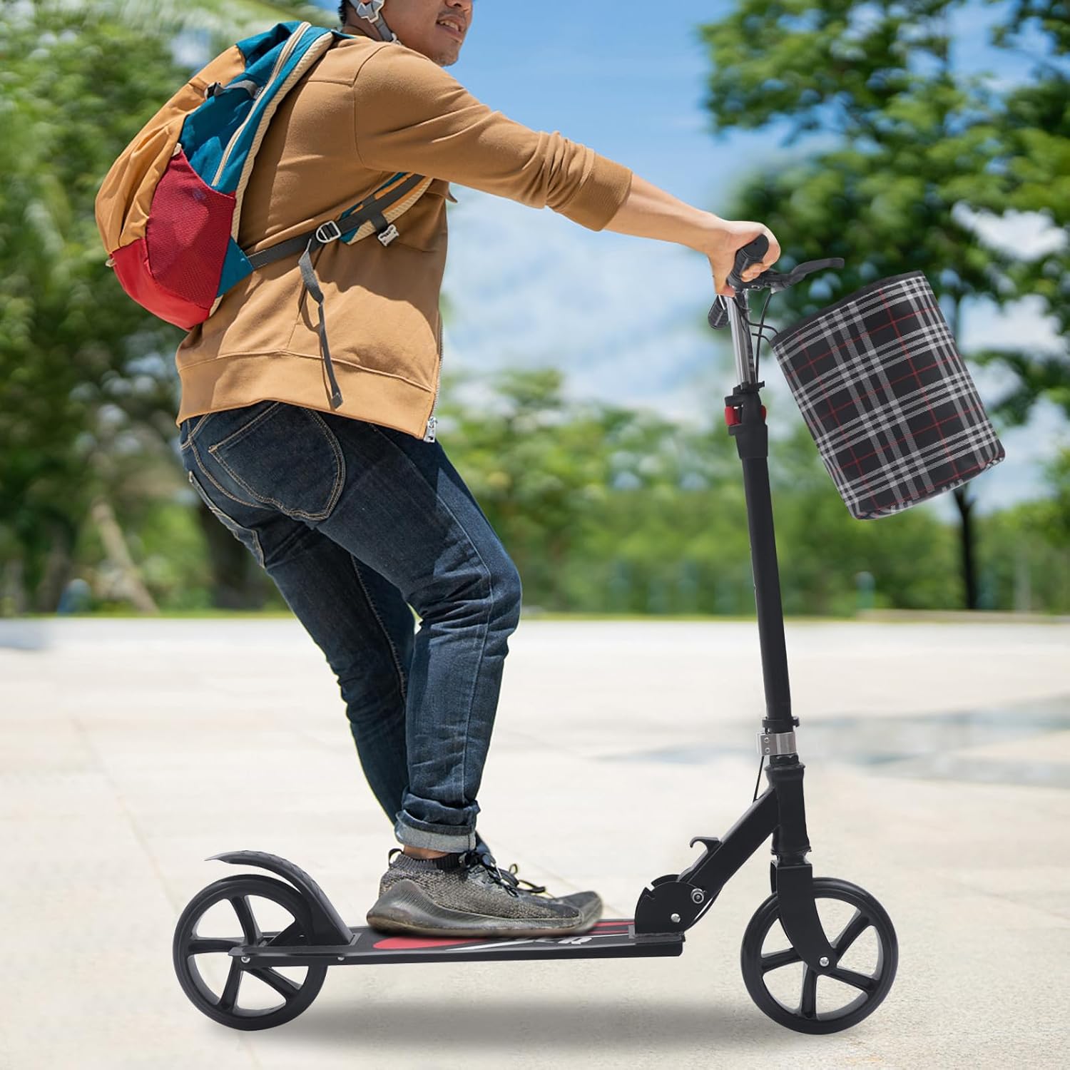 Adult Scooter Two Wheel Scooter with Basket Max Load 150kg Height Adjustable – Bild 6