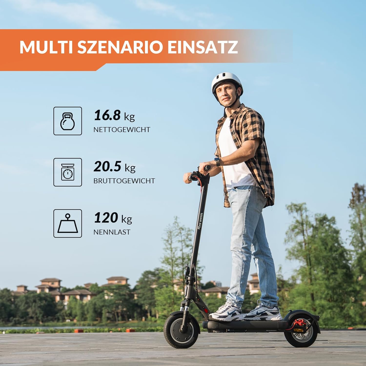 E Scooter with Road Legal, 10 Inch E Scooter, Max 32 km/40 km Range 20 km/h, Electric Scooter up to 120 kg, Indicator, App Connection, Quadruple Shock Absorption, Dual Brake System E Scooter for – Bild 4