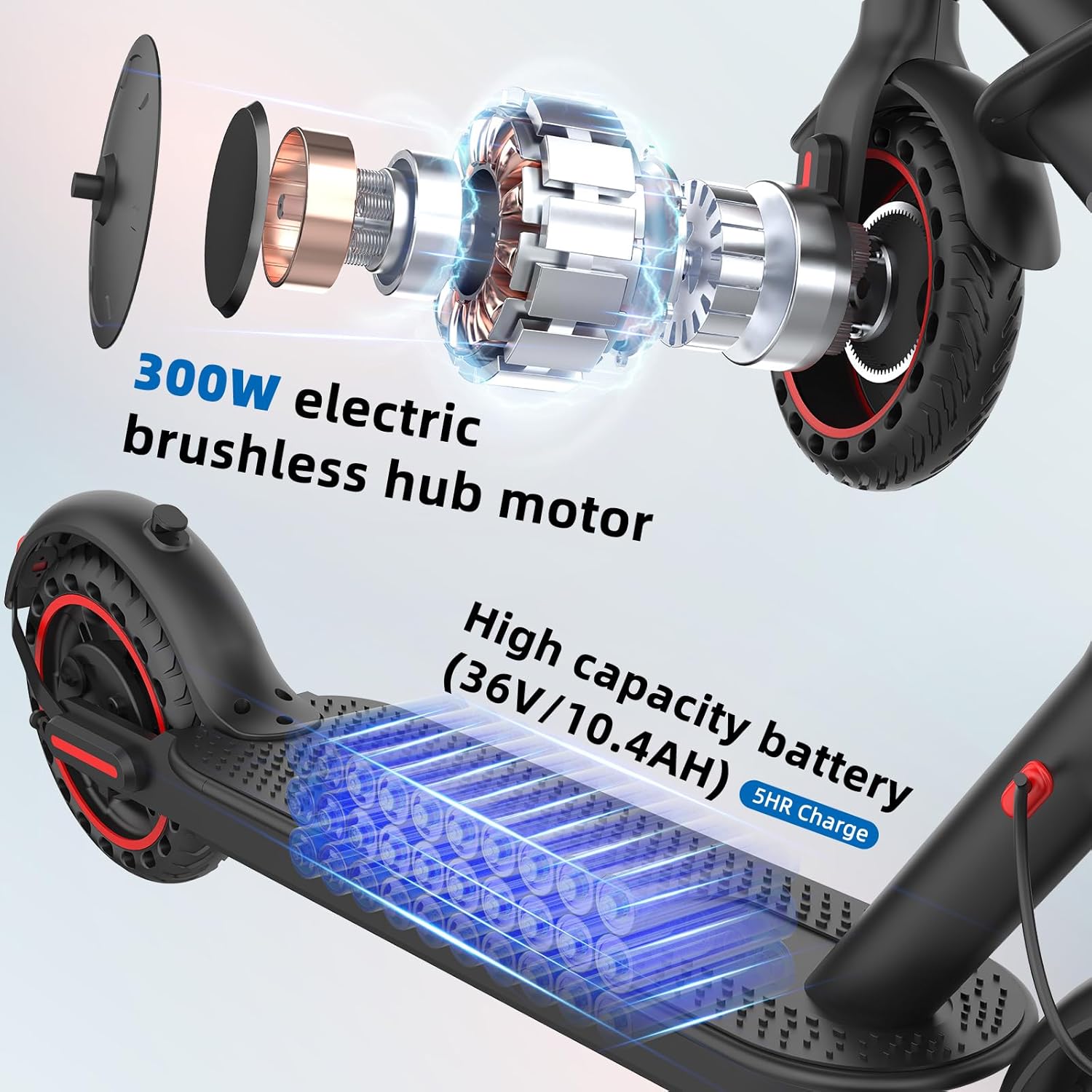 8.5 Inch Electric Scooter, 3 Speed Modes, 10.4 Ah Class A Battery, 35 km Range & 120 kg Load Capacity – Bild 4