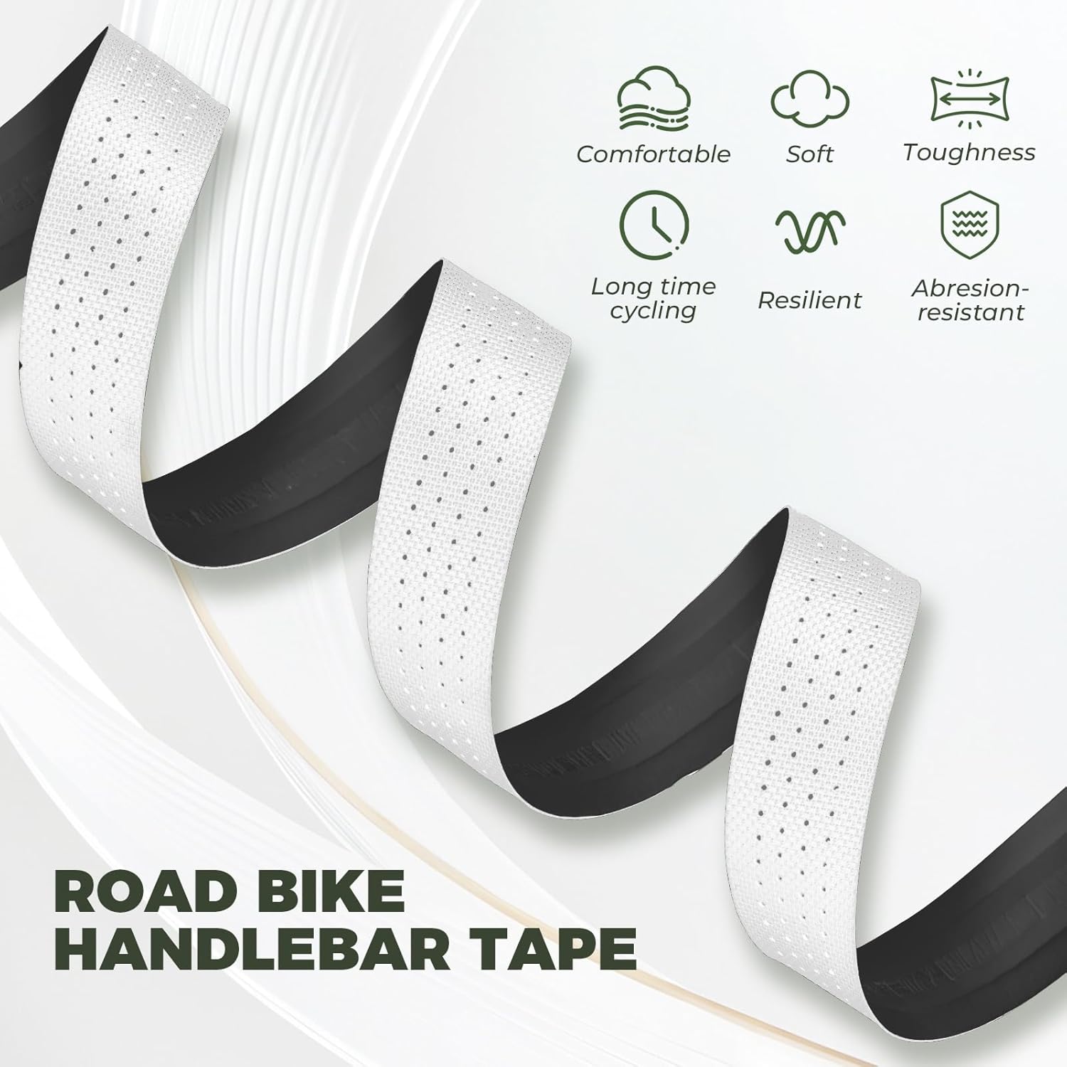 ROCKBROS Handlebar Tape Road Bike, 2 Rolls Road Bike Handlebar Tape, Super Long 220 cm and Thickness 3 mm, Self-Adhesive Grip Tape for MTB Gravel and Urban Cycling, Multicoloured – Bild 2