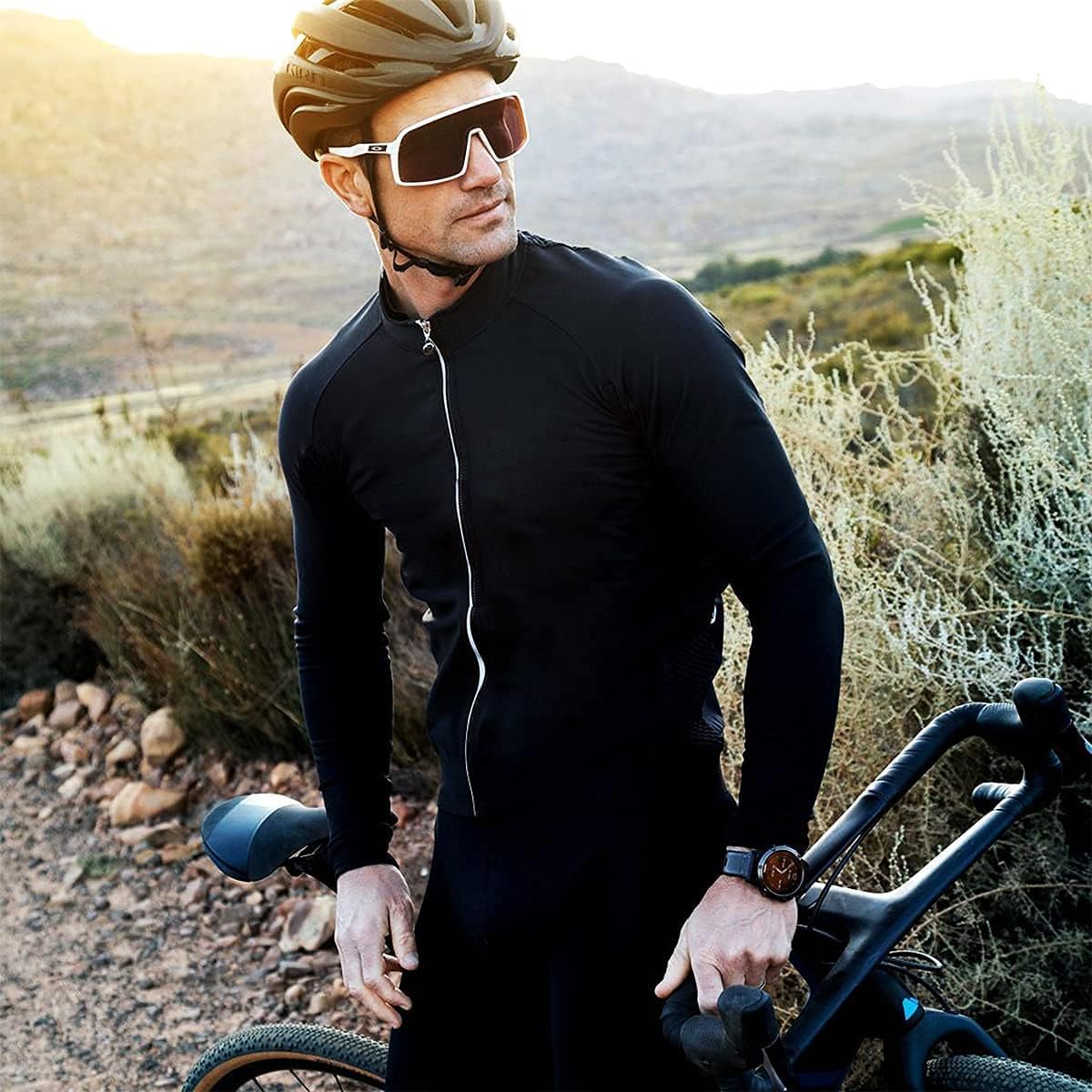 Wulibike Men's Cycling Jersey Long Sleeve - Road Bike Jersey Men's Zip with Pockets, Summer Breathable Moisture Absorption Cycling Jersey – Bild 3