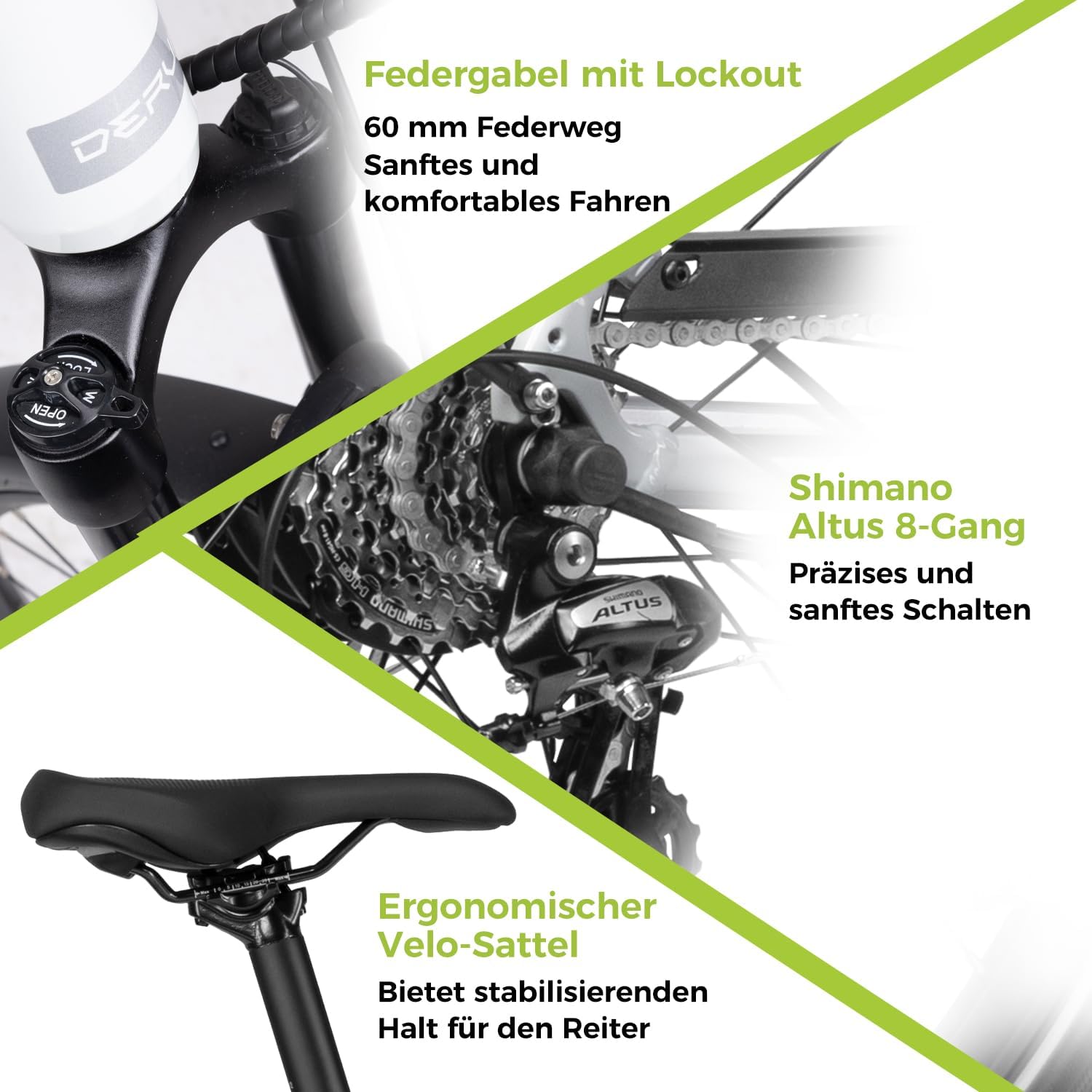 DERUIZ Quartz 28 Inch E-Bike for Men and Women, Electric Bicycle City & Trekking, 48 V Battery, up to 161 km Range, 8-Speed Gears, 55 Nm Torque, App Control, Hydraulic Disc Brakes – Bild 5