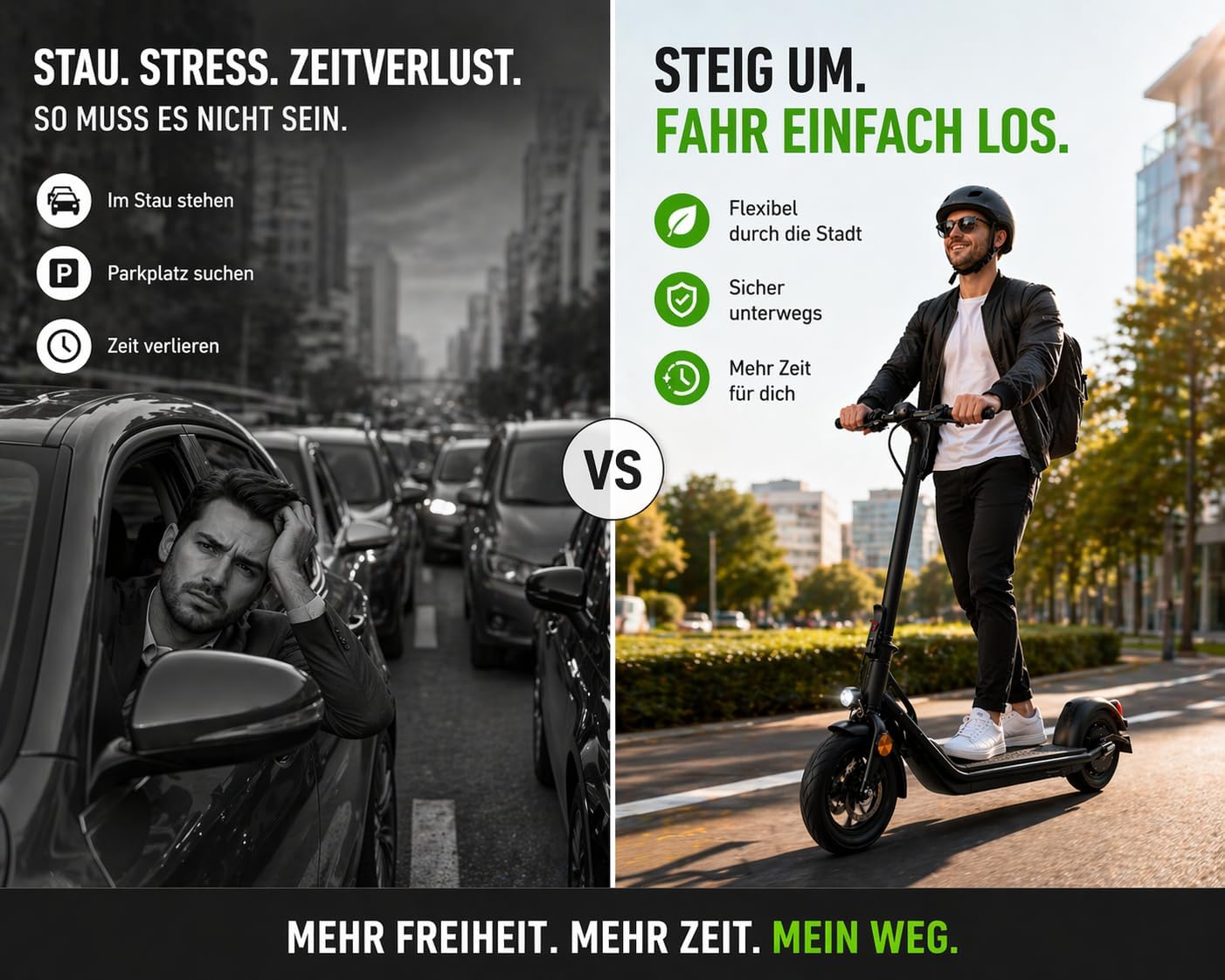 IMLEX E-Scooter Electric Scooter with Road Approval (ABE) - 20 km/h, 400 W Motor, 12 Inch Pneumatic Tyres, LED Display & Lighting, Foldable – Bild 4