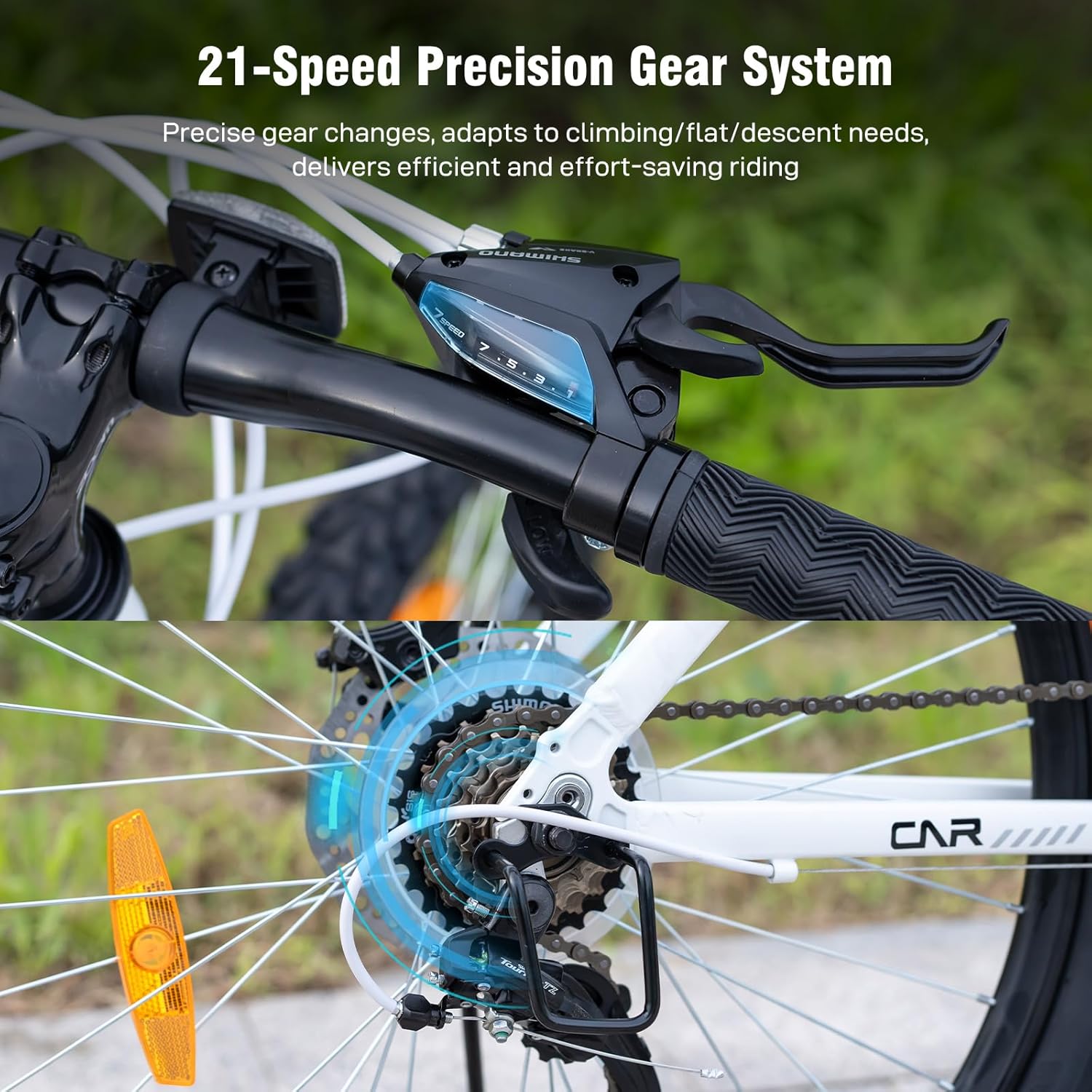 EVERCROSS EM3 Mountain Bike for Adults Women and Men, 26 Inch Bike, 21-Speed Gear System, Aluminium Frame with Suspension Fork, All-Terrain Bike with Disc Brakes, 150 kg Load Capacity – Bild 2