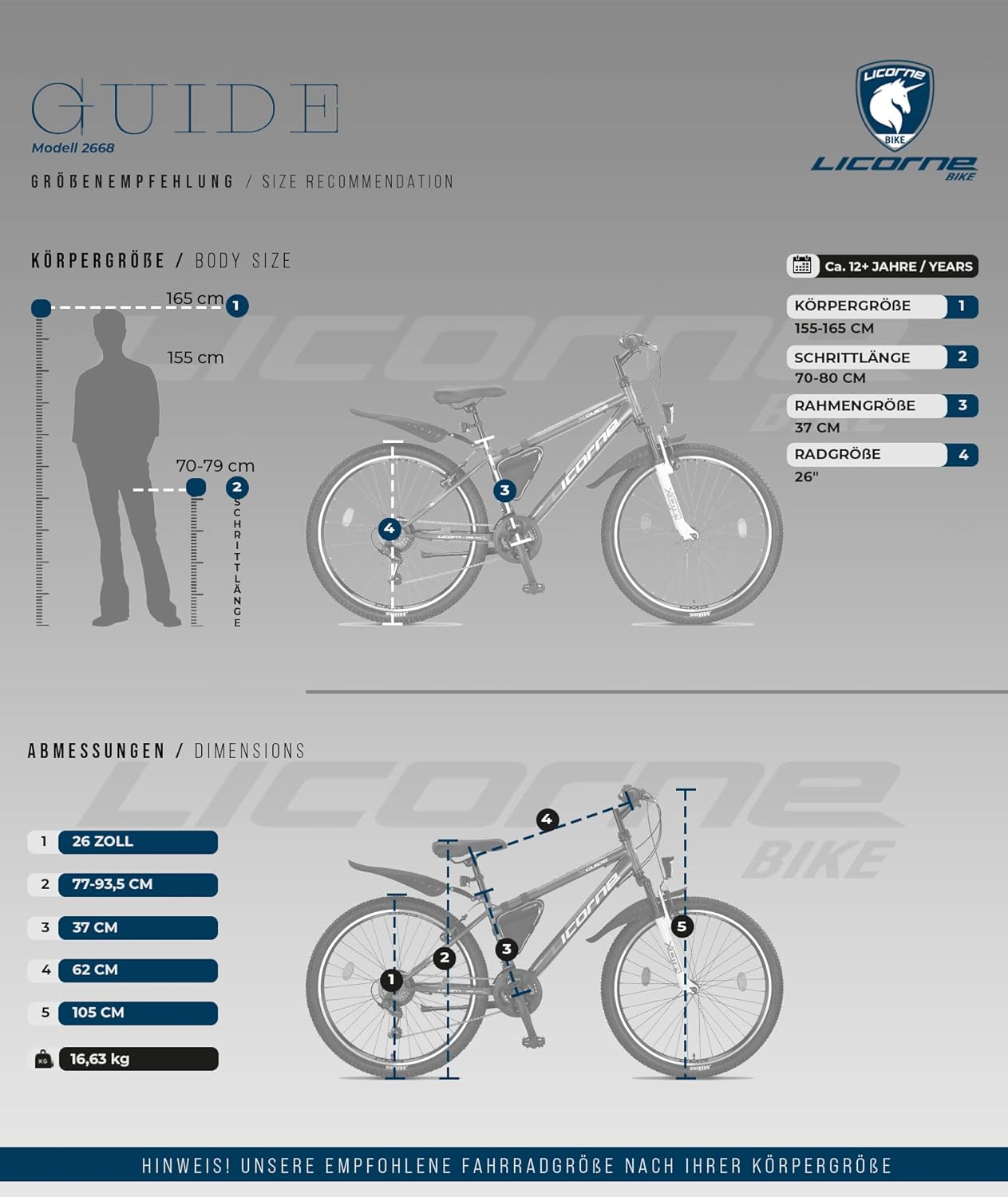 Licorne Bike Guide Premium Mountain Bike in 20, 24, 26 Inches Bicycle for Girls, Boys, Men and Women, 21 Speed Gear (for 20 Inches, 18 Gears) – Bild 6