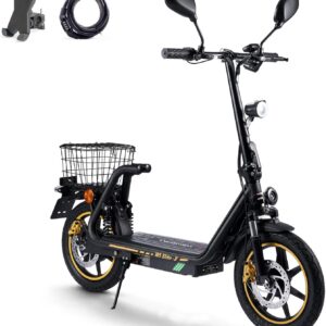 TWOFISH E Scooter with EEC Approved, Electric Scooter Adult with 48 V 13 Ah Battery and 500 W Motor, 30 km Range, 14 Inch Tyres, Speeds, Front & Rear Suspension, M5 Elite E