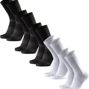 DANISH ENDURANCE Cycling Socks Regular for Men & Women, 3 Pairs, Cycling Socks, MTB, Bike Socks, Cycling Socks, Road Bike, Spinning, Breathable and Padded, Black, Blue, Striped