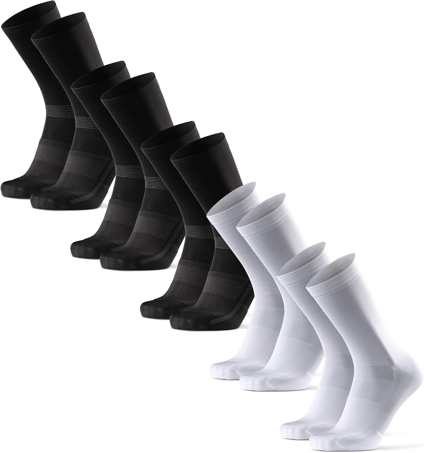 DANISH ENDURANCE Cycling Socks Regular for Men & Women, 3 Pairs, Cycling Socks, MTB, Bike Socks, Cycling Socks, Road Bike, Spinning, Breathable and Padded, Black, Blue, Striped