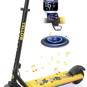 Gyroor H30 Max E Scooter Children 6-12 Years, 150 W Motor Electric Scooter for Children 10/13/16 km/h LED Digital Display, Music E Scooter Children Double Brake System, 3 Adjustable Height Electric