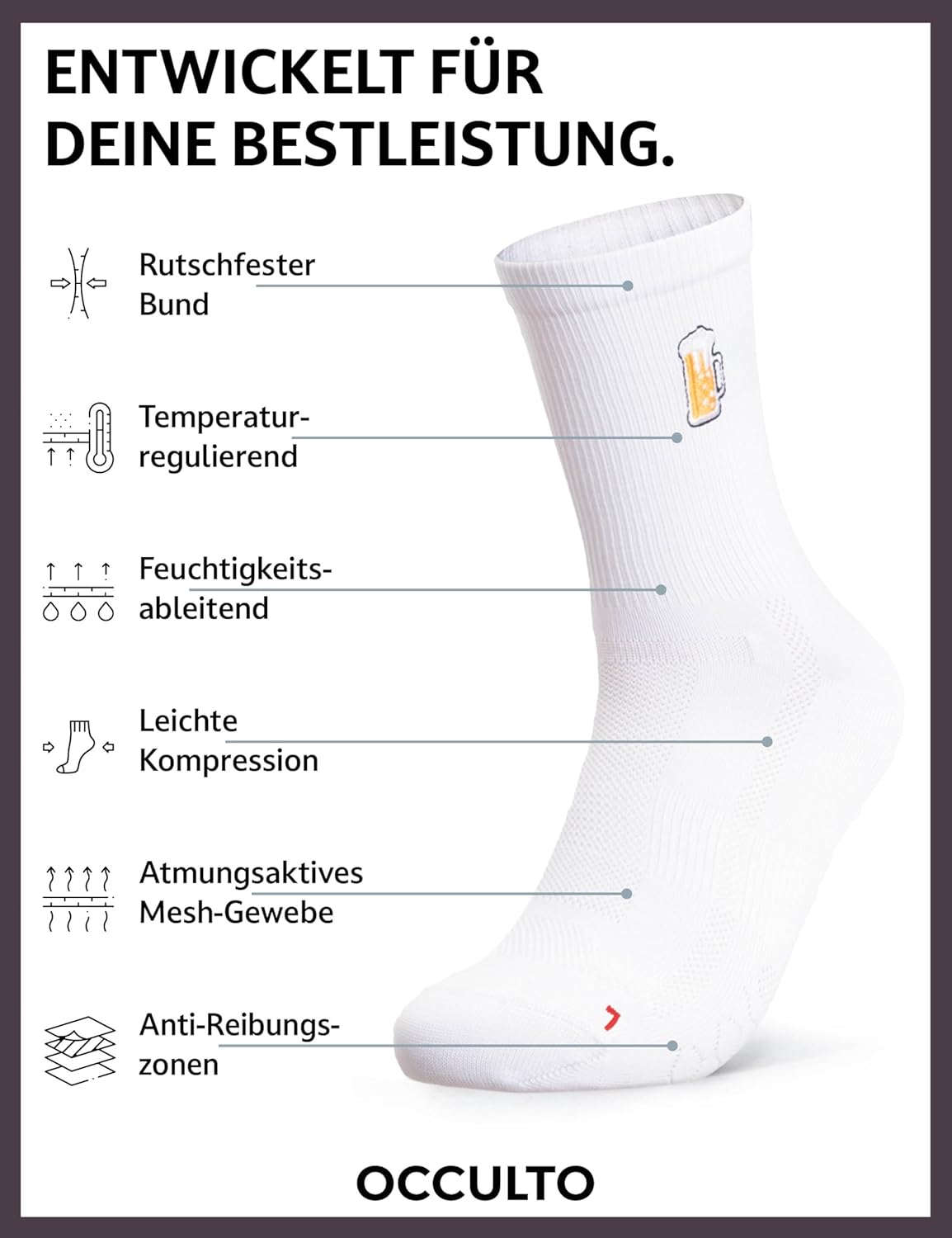 Occulto Men's & Women's Motif Road Cycling Socks Pack of 2 (Model: Mathieu), Cycling Socks – Bild 2