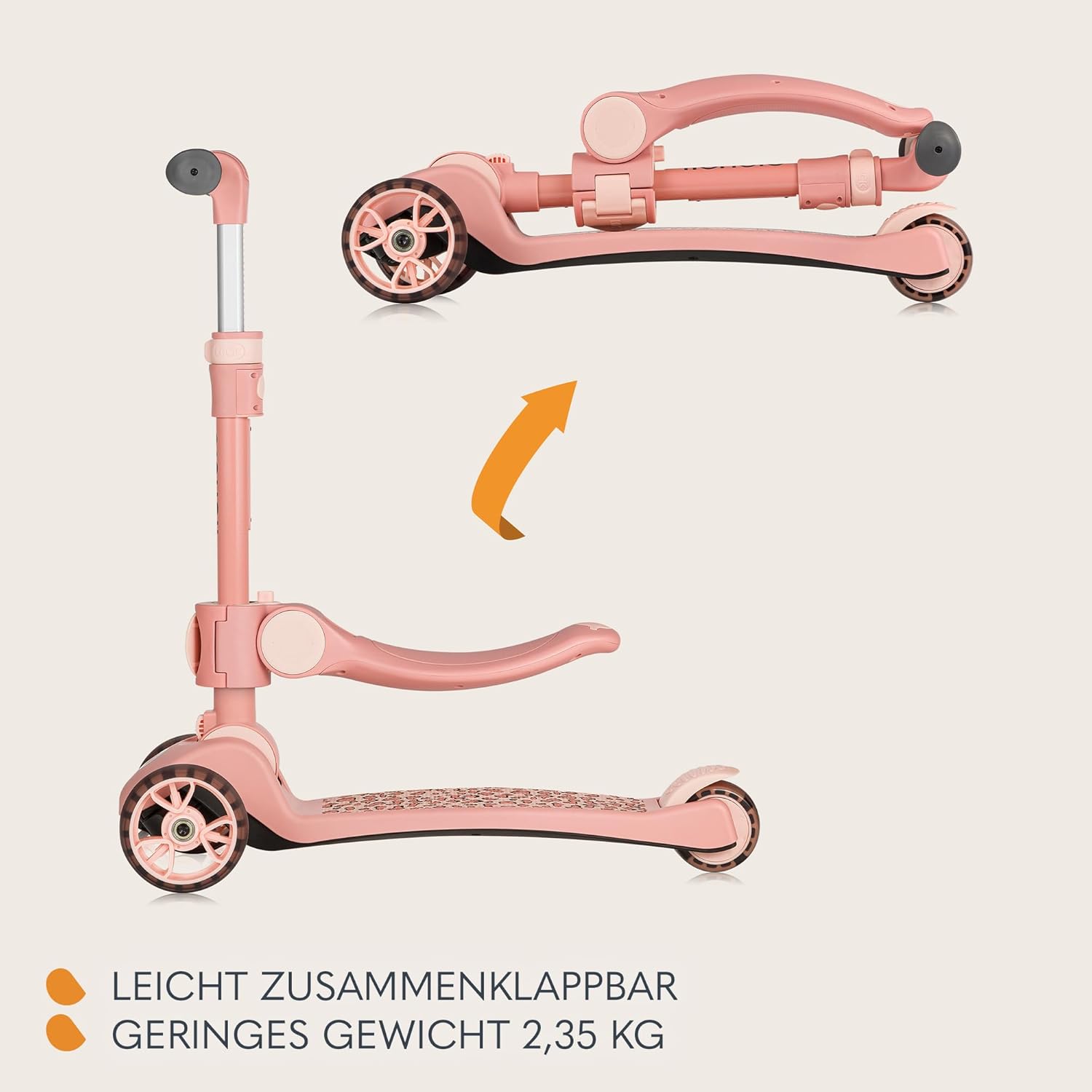 LIONELO Franky 2-in-1 Children's Balance Scooter from 3 Years up to 50 kg Balance Bike from 1 Year up to 20 kg Height Adjustable LED Wheels Non-Slip Running Board Basket – Bild 8