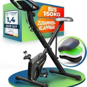 Tretmann Home Trainer Bicycle Folding Set Extra Comfortable & Quiet RelaxFoam up to 150 kg Load Capacity Ergometer, Exercise Bike, Ergometer Exercise Bike Seniors, Fitness Bikes