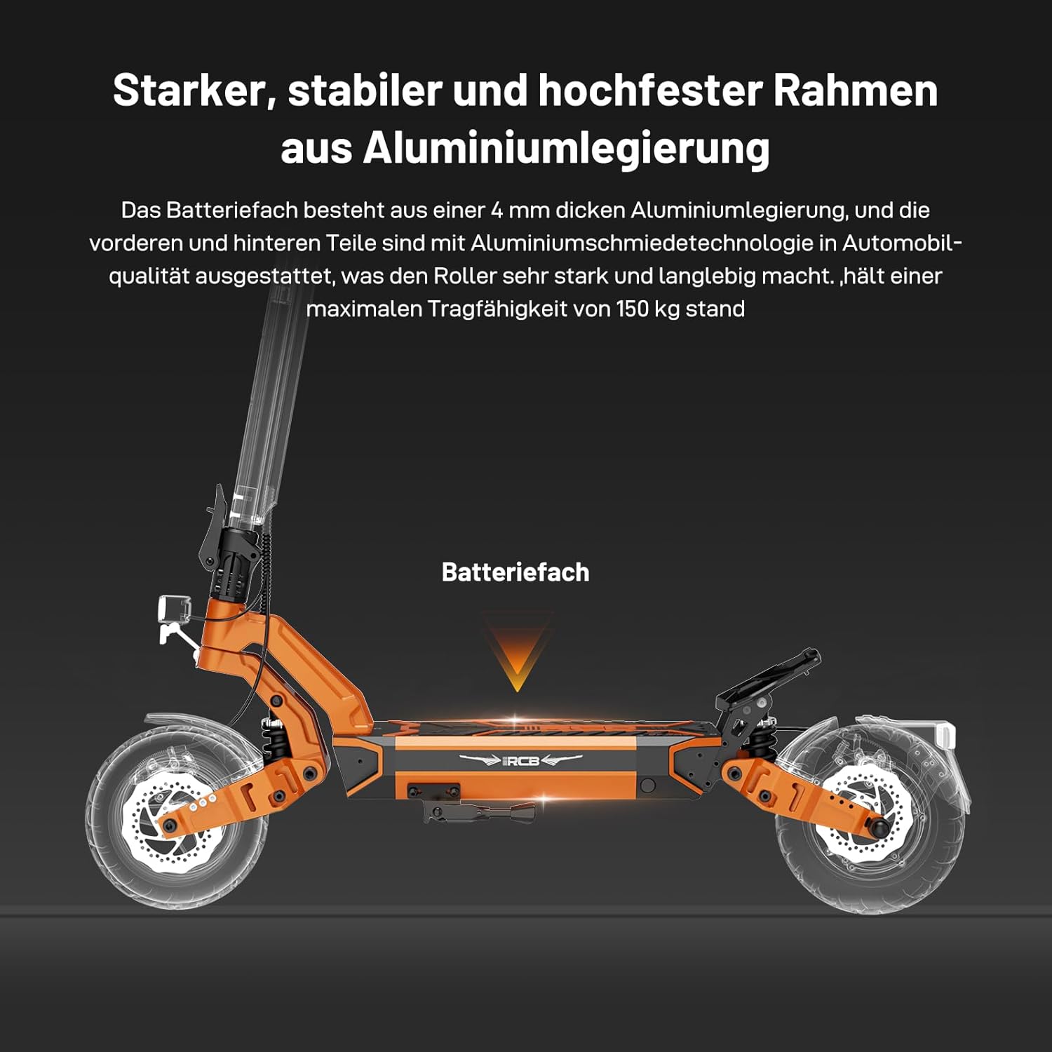 RCB D7/D7PRO(Ultra) E-Scooter, Electric Scooter for Adults with Road Approval (ABE), NFC/Indicator/App, 26% Incline 500W Motor Tip 1600.80-130 KM, 20.8-27 Ah, 10 Inch Self-Repairing Gel Tyres – Bild 11