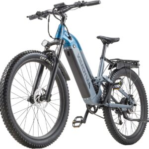 K02 Electric Bikes Men Women Ebike 48 V 20 Ah (960 Wh) Battery up to 140 km, 27.5 x 2.8 Inch Electric Bike 9-Speed Gear with LCD Display, Full Suspension E Bicycle 250 W Motor 80 N.m, K02