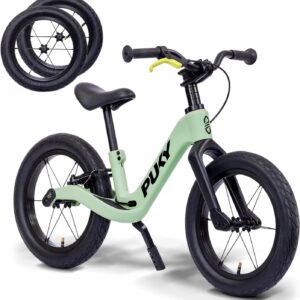 PUKY Next Set 12 Inch & 14 Inch Green/Black | Growing Balance Bike 2-6 Years | Children’s Balance Bike from 2 Years | Balance Bike | FlipChip Wheels | Height Adjustable