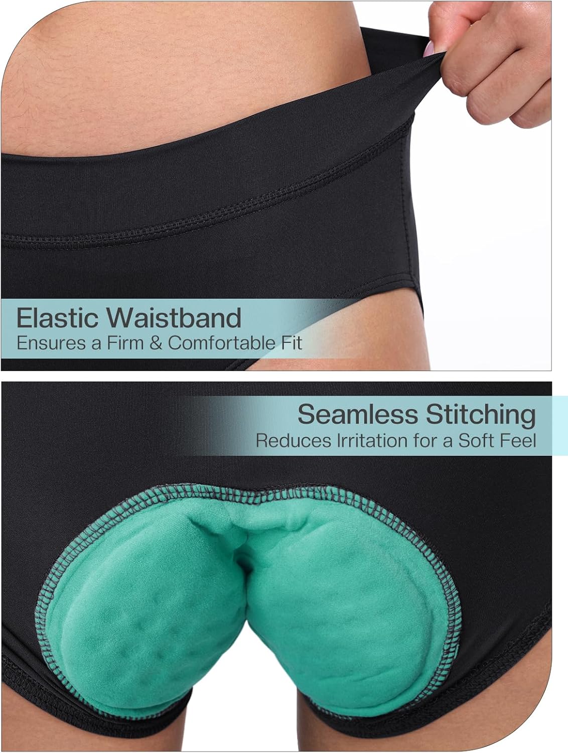 BERGRISAR Women's Cycling Underwear, Cycling Shorts, 4D Padded Bicycle Road Bike Underpants, Breathable Elastic – Bild 4