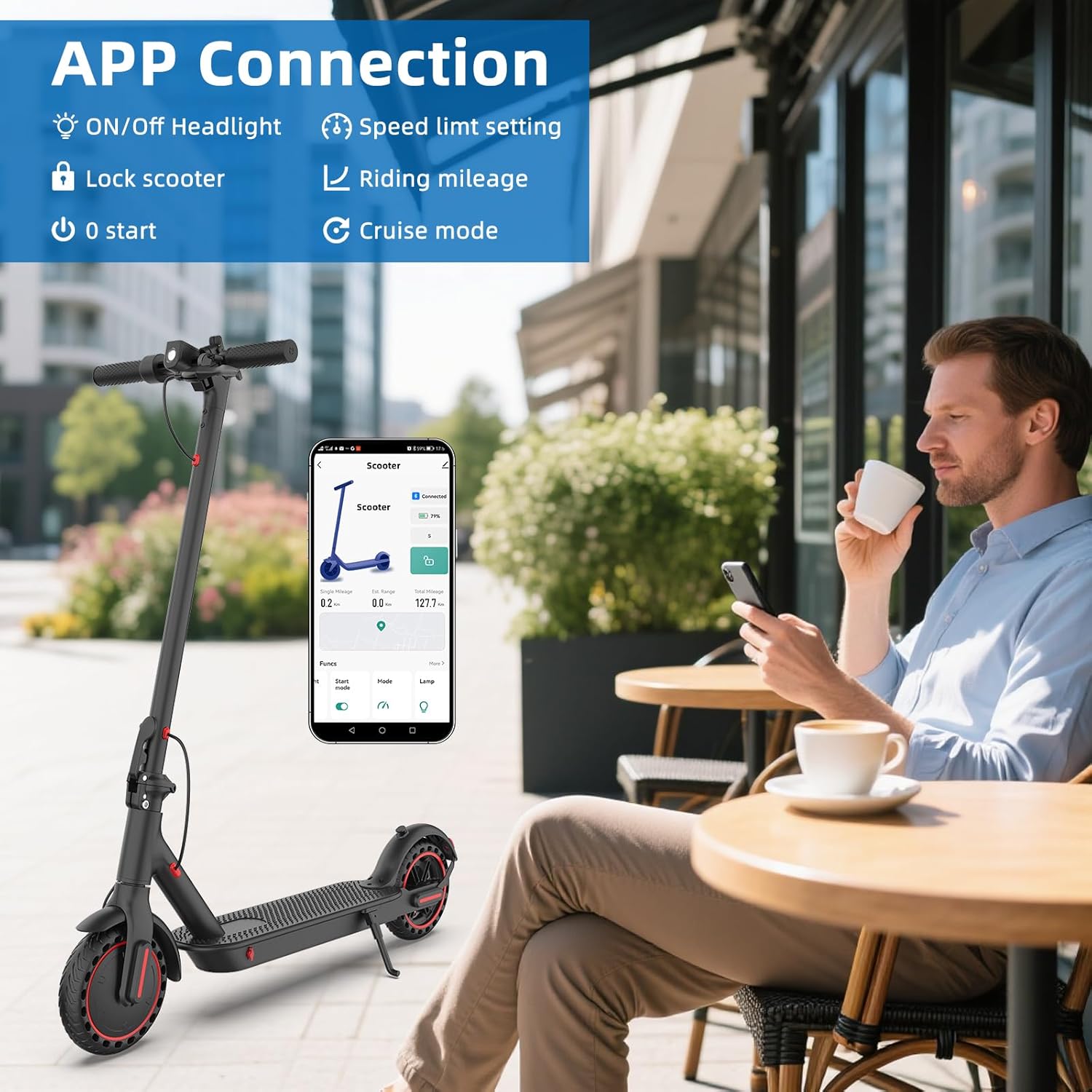 8.5 Inch Electric Scooter, 3 Speed Modes, 10.4 Ah Class A Battery, 35 km Range & 120 kg Load Capacity – Bild 2