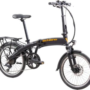 F.lli Schiano Galaxy, E Bike Foldable 20 Inches, 36 V 10.4 Ah Removable Battery, Motor 250 W 40 Nm, Folding Bike Ebike for Men/Women, Black/Orange