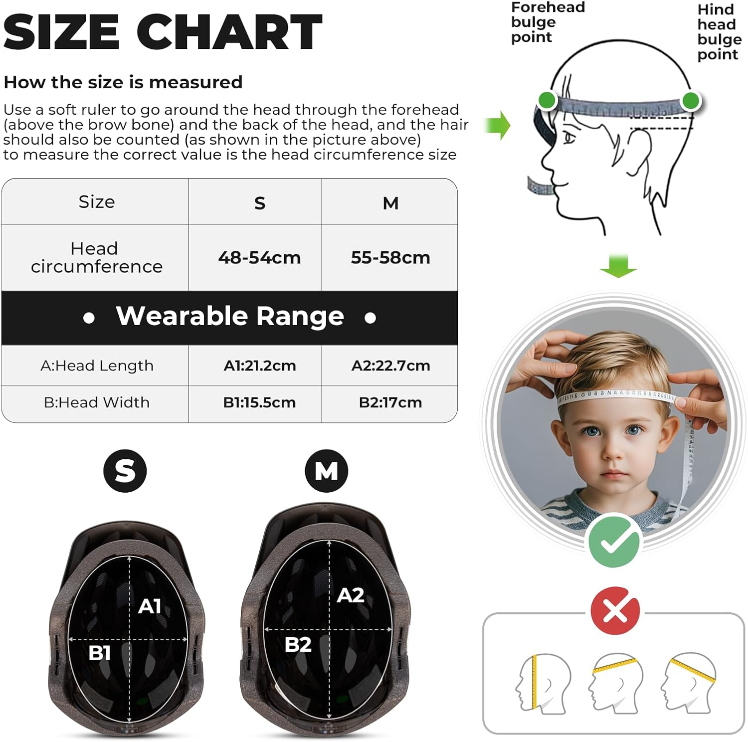 ROCKBROS Children's Helmet, Integrated Bicycle Helmet for Children/Youth, Full Face Helmet with Removable Chin Guard, BMX, MTB, Downhill Helmet, S: 48-53 cm, M: 53-58 cm – Bild 5