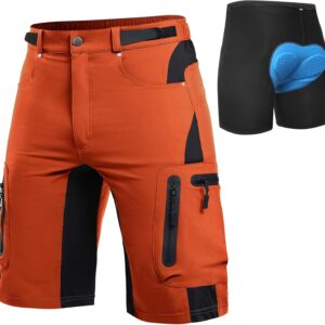 Cycorld MTB Men's Cycling Shorts, Quick-Drying Mountain Bike Trousers with 4D Seat Padding, Elastic Outdoor Sports Men's Cycling Shorts, MTB Bike Shorts