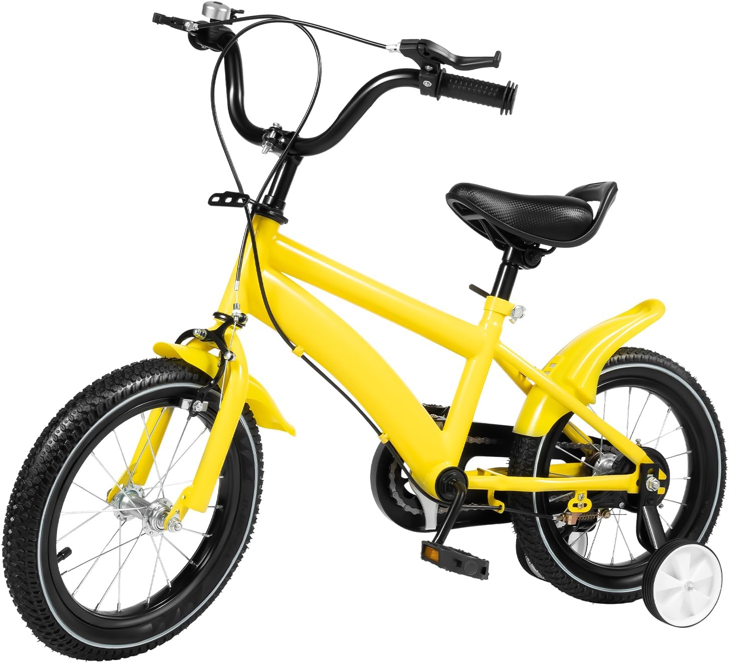 14 Zoll Kinderfahrrad, Kohlenstoffstahl-Legierung, Kinder Fahrrad, ab 3-7 Jahre Jungen & Mädchen, Upgraded Kinder Fahrrad mit Stützrädern, Höhenverstellung
