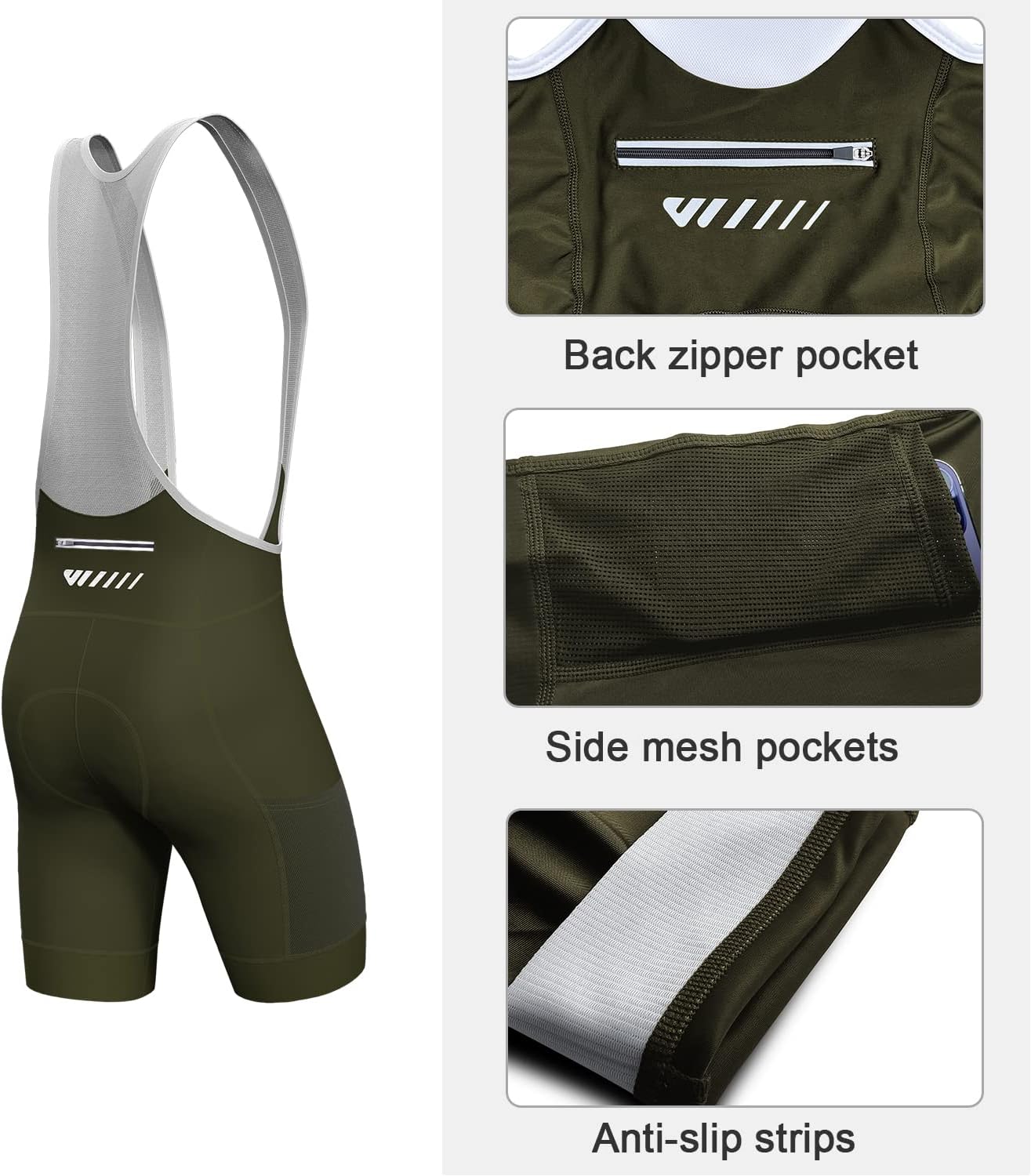 Lo.gas Men's Cycling Bib Shorts, Gel Padded with Pockets, Breathable Quick-Dry for Men – Bild 5