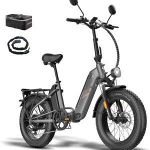 Fafrees FF20 Polar E-Bike Folding Bike 20 x 4.0 Inches, 500 W 45 km/h Ebike Men’s Double Batteries 24 Ah / 26.8 Ah, Fatbike Women’s Range 150 km/170 km, Electric Bicycle Bearing Weight 150 kg